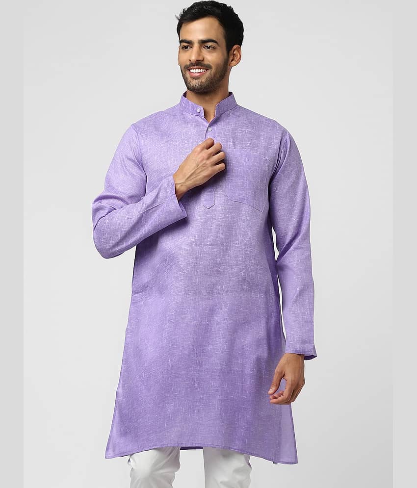 DESHBANDHU DBK - Purple Linen Men's Regular Kurta ( Pack of 1 )