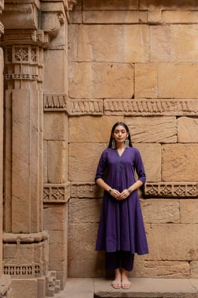 Purple grape kurta set-S