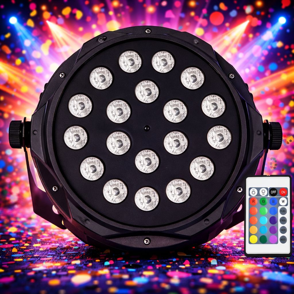 SPARKWORLD 181W Cool White LED PAR Can Light Professional Stage & Uplighting Fixture | Size: 17cm | Colour: 18 LED