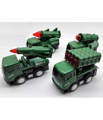 Fratelli Pack of 4 Army Vehicle Military Set with Moving Parts, Pretend War & Action Toy for Kids/Made in India/BIS Approved qualitys/Made in India/4.5 inch Miniatures