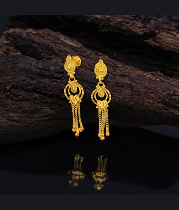 LUV FASHION Golden Drop Earrings ( Pack of 1 )