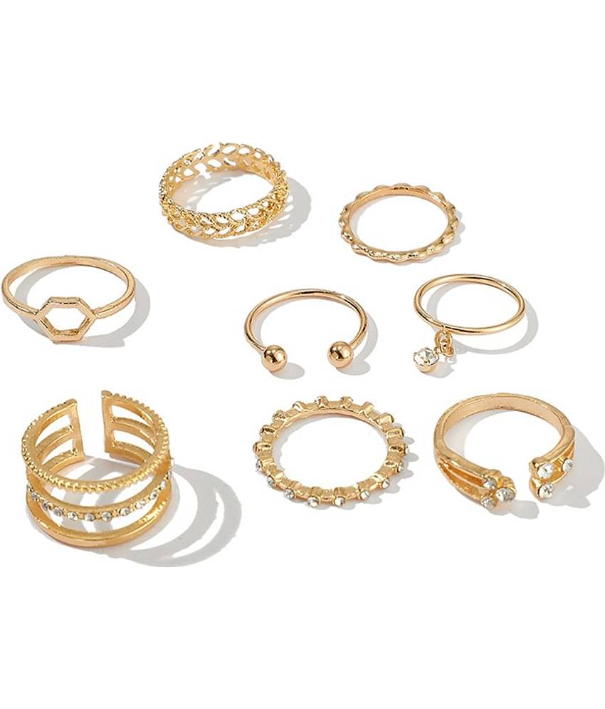 FASHION FRILL - Golden Rings ( Pack of 8 )
