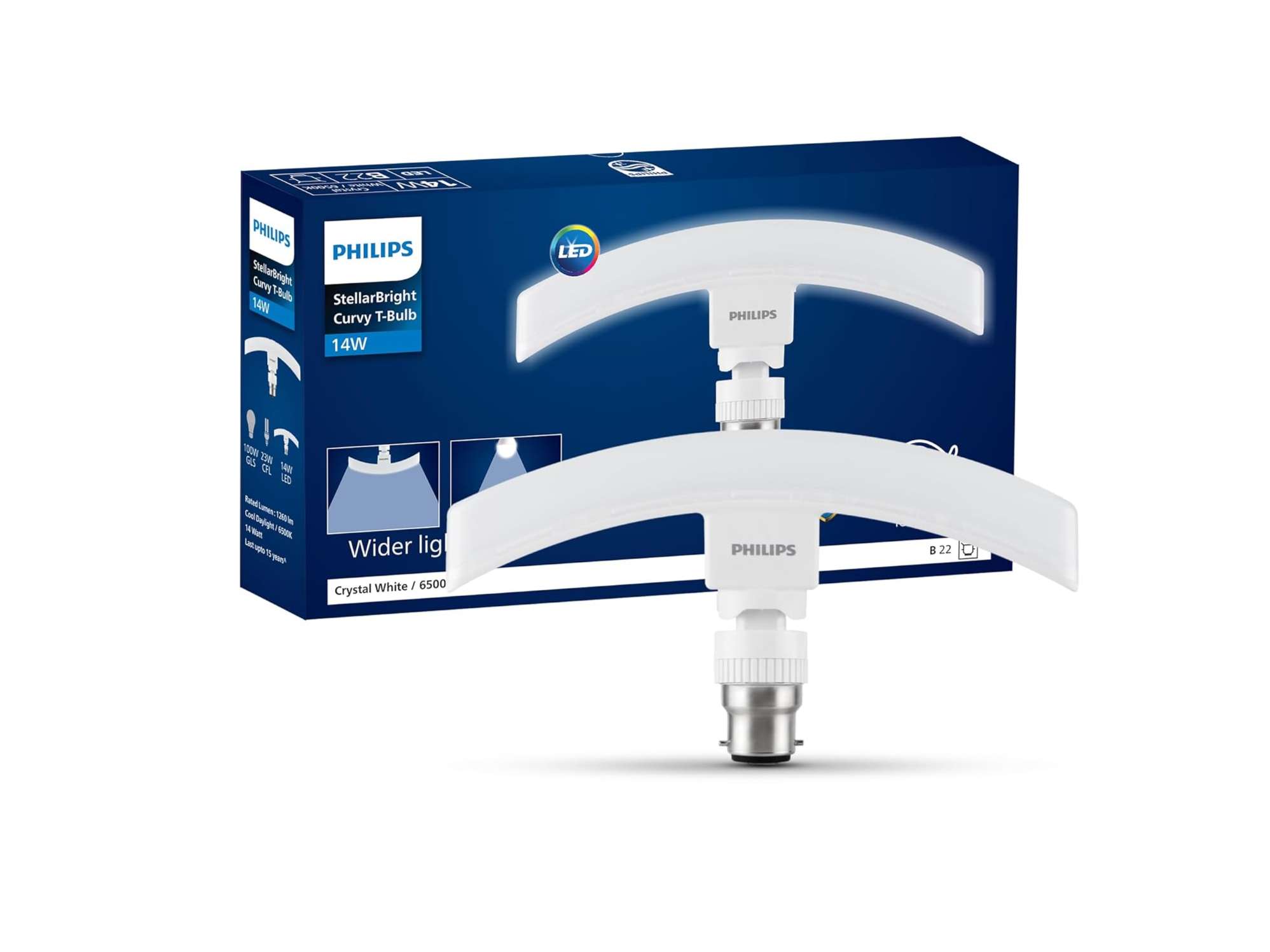 Philips 14 Watts Stellar Bright Curvy LED T-Bulb with Base B22