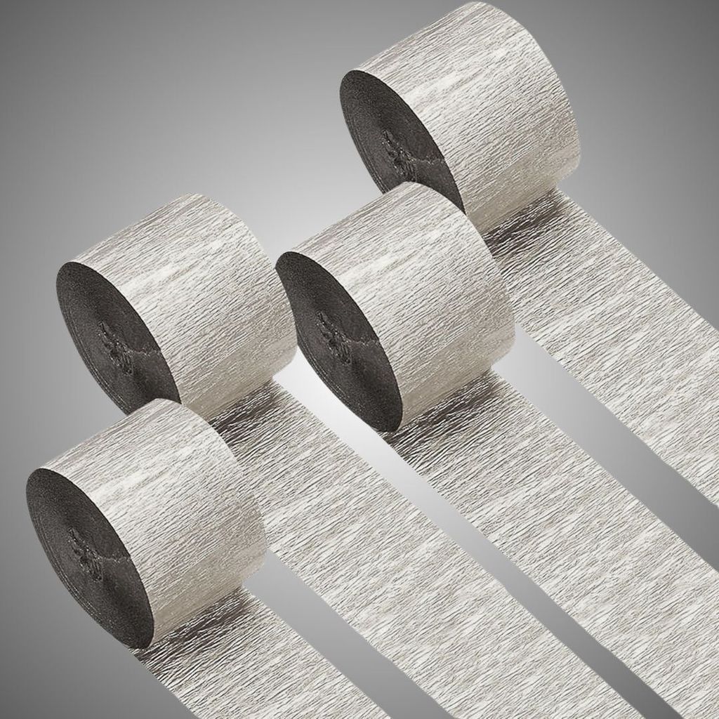 Crepe Streamers Silver - 4PC - Party and Festive Needs | Buy online on ZillyBuy