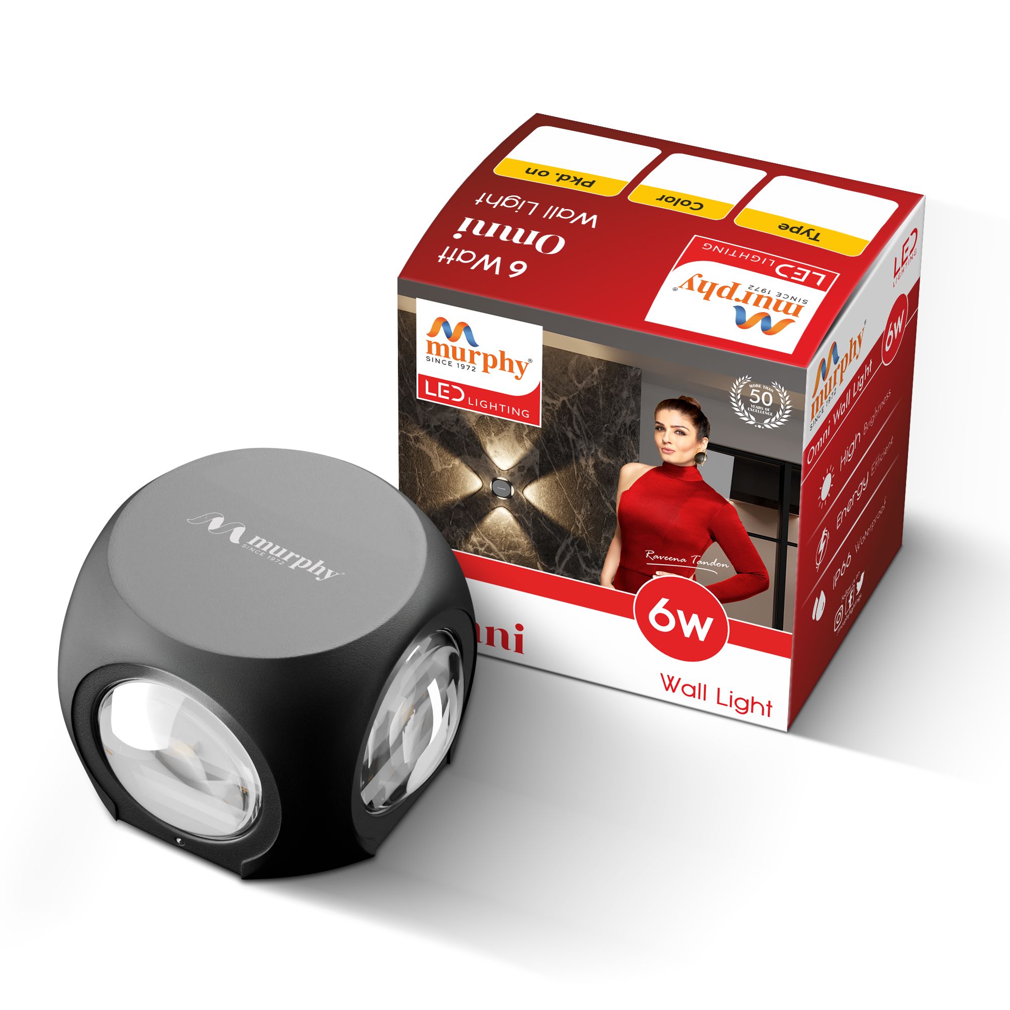 Murphy 6W LED Omni Wall Light-Warm White / Pack of 1