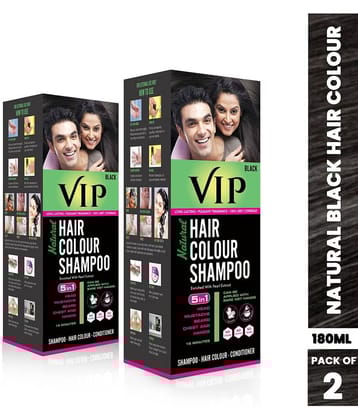 VIP Hair Colour Shampoo Natural Permanent Hair Color 180 mL Black
