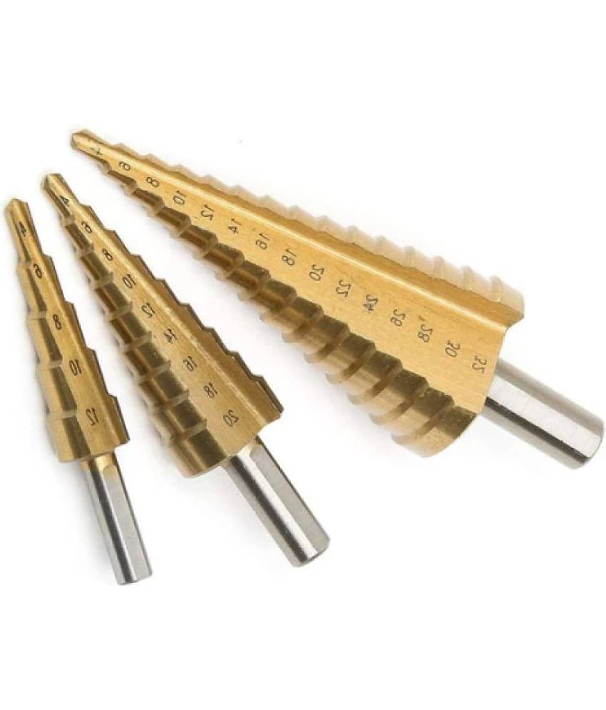 SHB 3X Large HSS Steel Step Cone Drill Bit Set Hole Cutter (4-32, 4-20, 4-12mm)