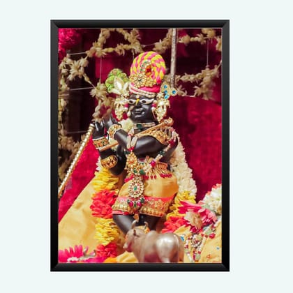 NOKKES Radha Raman ji Vrindavan Radha Raman Thakur Ji Photo Frames Religious Photo frame 5X7 Inch Photo Frame_QWW98