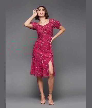 Miss Chase Women Georgette Printed Fit & Flare Dress ( Multi Color )