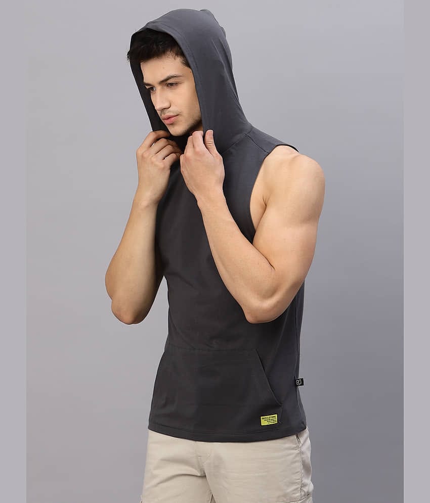 Rigo Pack of 1 Cotton Sleeveless vest For Men ( Dark grey )