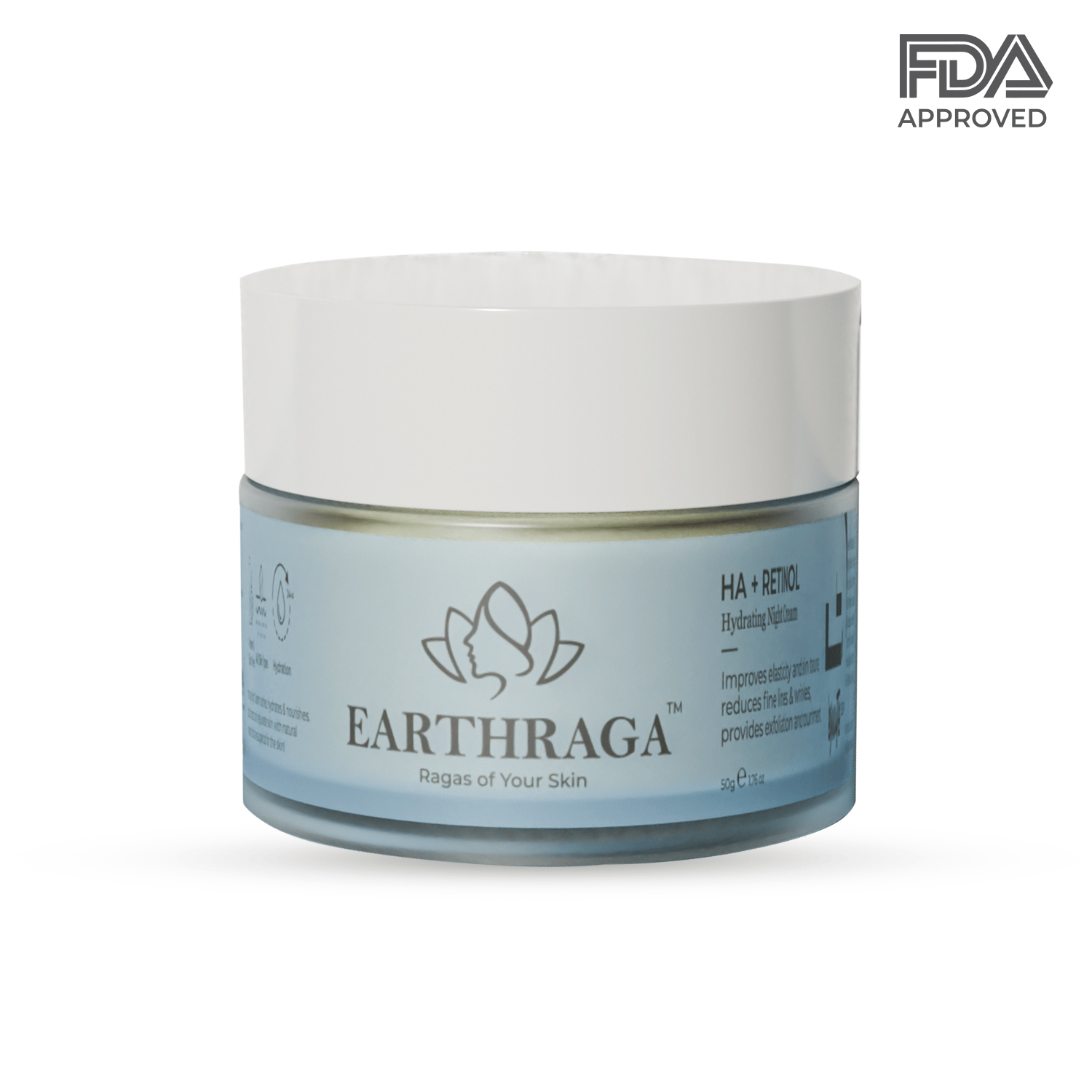 Earthraga HA+Retinol Night Cream with Niacinamide & Acquaxyl 50 gm | For men and women