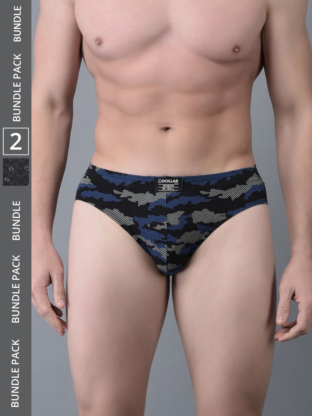 Men's Assorted Pack of 2 Soft Combed Cotton Printed Brief