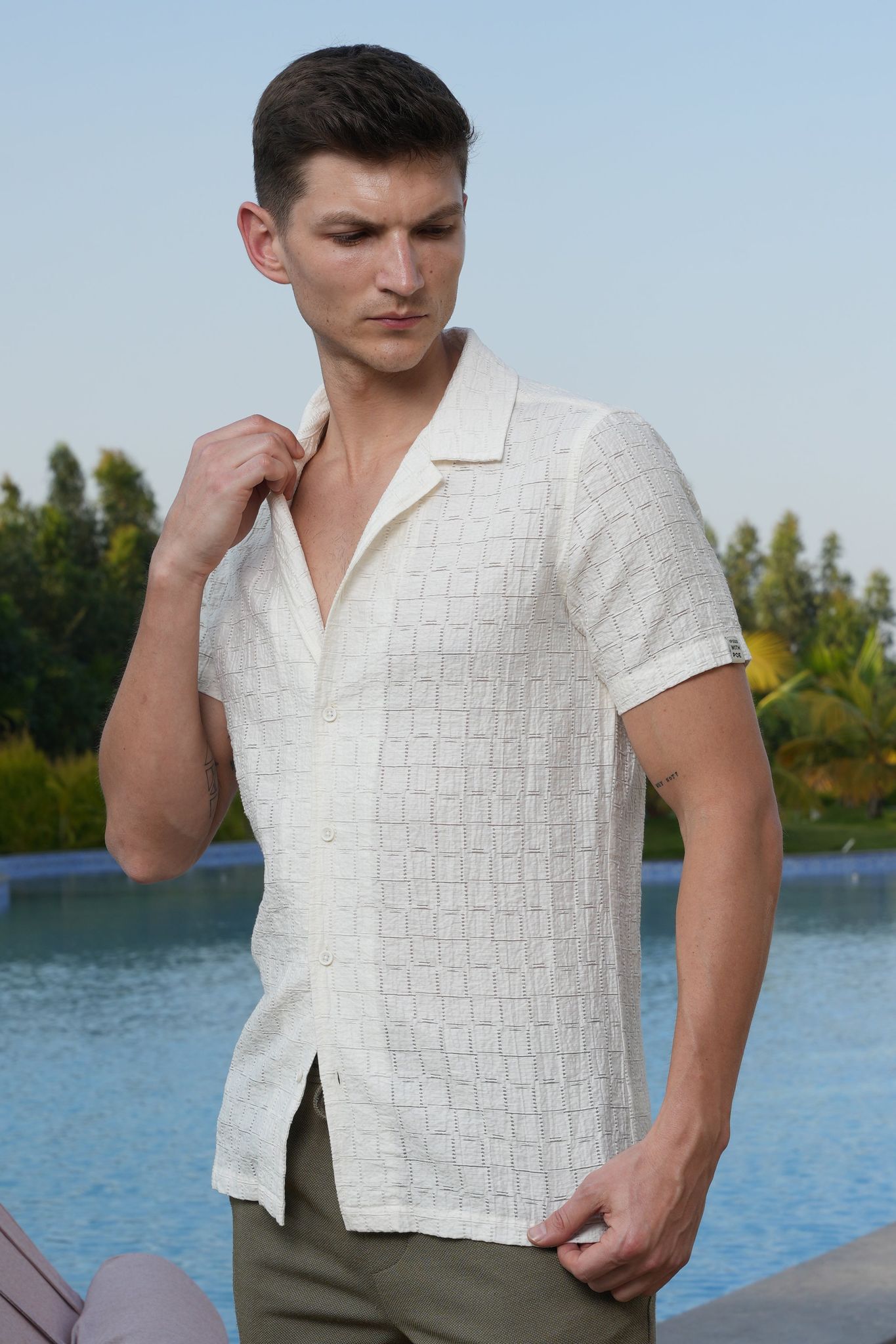 Lucky - Crotchet Shirt - White-S-38 / WHITE