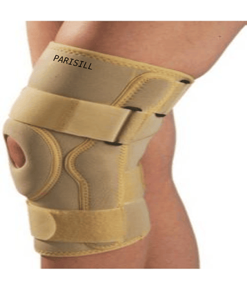 Parisill Joint Protection Open Patella Hinge Knee Support Knee Stabilizer Neoprene Beige (Medium)