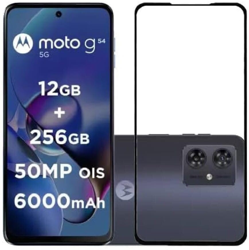 PLUGTECH Advanced Tempered Glass With Anti-Explosion 9H Hardness Edge-To-Edge Coverage Screen Guard for MOTOROLA G54