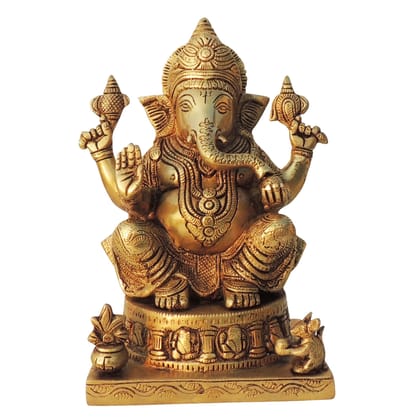 Brass Showpiece Ganesh Ji God Idol Statue (BSMAS1601 E)