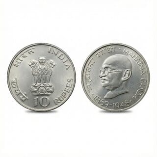 10 Rupees 1869-1948 Mahatma Gandhi, India Silver-plated Fantasy Coin Edition