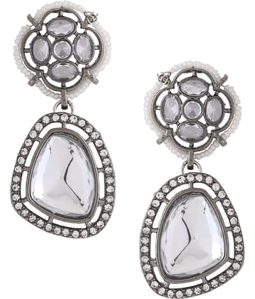 VIRAASI - Silver Danglers Earrings ( Pack of 1 )