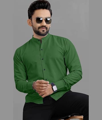 Ethnic Trendz Cotton Blend Regular Fit Solids Full Sleeves Men's Casual Shirt - Wine ( Pack of 1 )