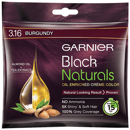 Garnier Black Naturals Hair Colour, 20 G 3.16 Natural Burgundy Garnier Black Naturals Hair Colour, 20 G 3.16 Natural Burgundy