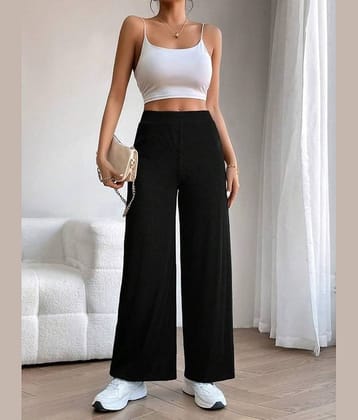 Qyaas Women Knitted Casual Pants ( Black )