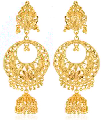 VIVASTRI Golden Jhumki Earrings ( Pack of 1 )