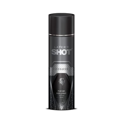 Layer'r Shot Leonardo Body Spray for Men -120ml | Long Lasting Premium Exotic Fragrance | Perfect for Office, Parties & Dates | Ideal Gift for Him