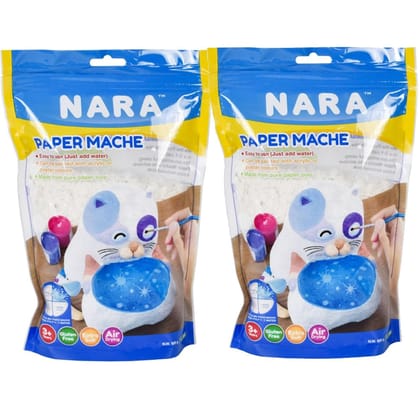 Artline Nara Clay 100 Grams of Paper Mache in Printed Plastic Bag (Pack of 2)