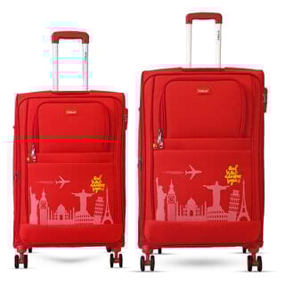 Salsa Plus 68cm  78cm - Soft Luggage Trolley Bags Combo Set 2 - Soft Spinner Wheels Check-In Size Trolley Bag