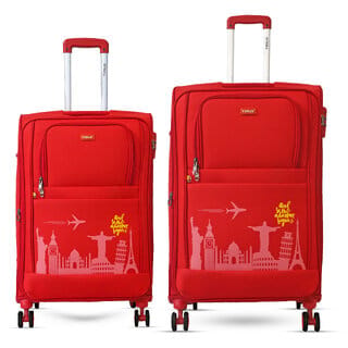 Salsa Plus 68cm  78cm - Soft Luggage Trolley Bags Combo Set 2 - Soft Spinner Wheels Check-In Size Trolley Bag
