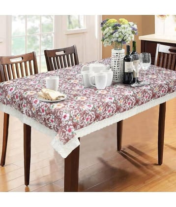 Printed PVC 6 Seater Rectangle Table Cover ( 228 x 152 ) cm Pack of 1 Brown