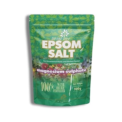 DIVINE TREE Epsom Salt for Plant - Water Soluble Organic Plant Fertilizer - Magnesium Sulphate Fertilizer for Plants and Home Garden Boost Growth, Improve Soil & Nourish Healthier Plants (900gm)