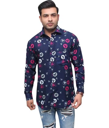 Aish N Ridh Cotton Regular Fit Printed Men's Casual Shirt - Navy ( Pack of 1 )