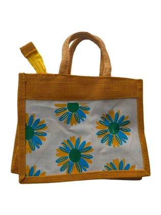 Exquisite Floral Jute Tote Bag