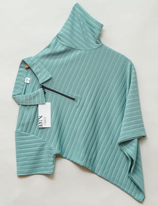 Pista | Jacquard Knit Textured | Polo Zipper T-Shirt-M