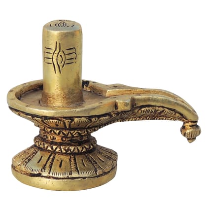 Brass Shivling - Traditional Brass Shiva Lingam, Height : 3.5 Inch (BSMAS1446 D)