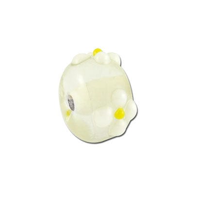 Beadwaala Handmade Fancy Lampwork Glass For Jewelry Making. (Roundel) SFL-356-Per Packet 25 Pcs / 10X18 MM