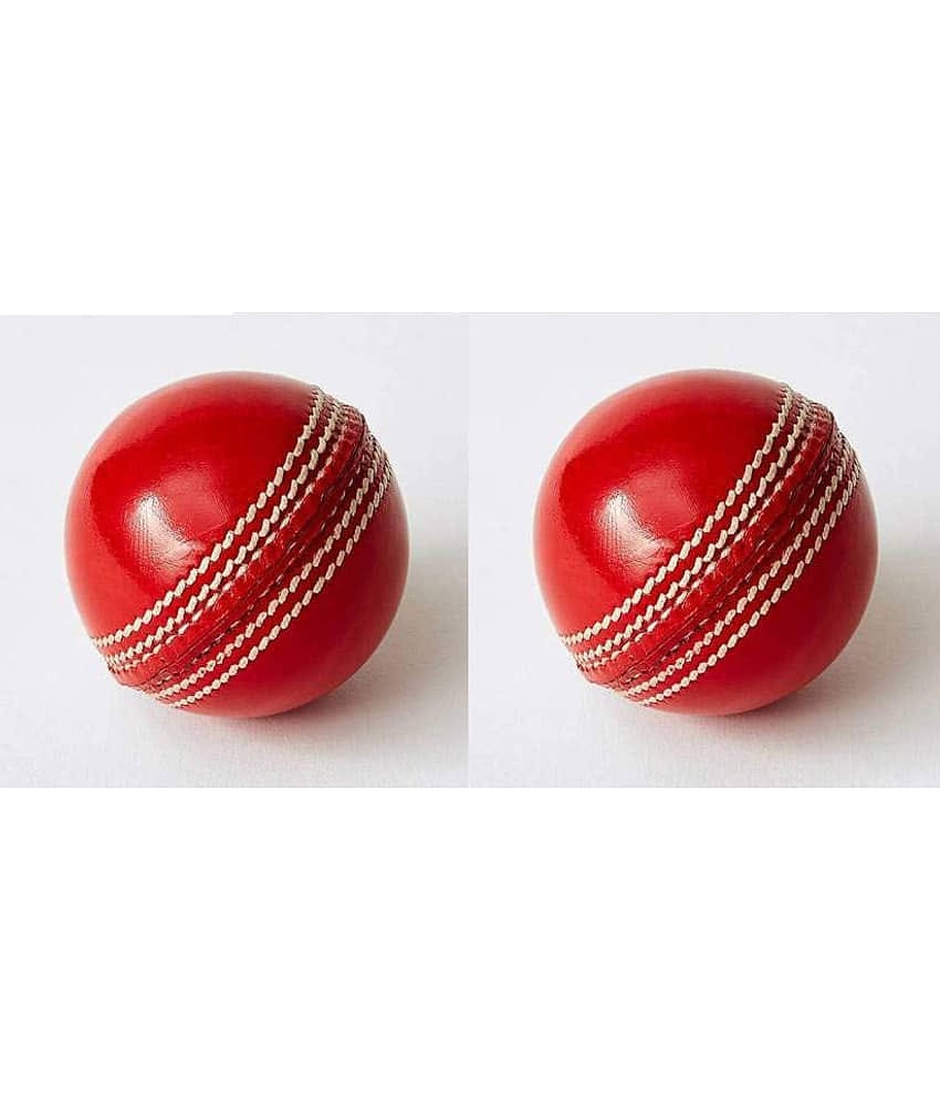 EmmEmm Pack of 2 Pcs Premium Leather Skull Cricket Ball for T-20 and ODI's