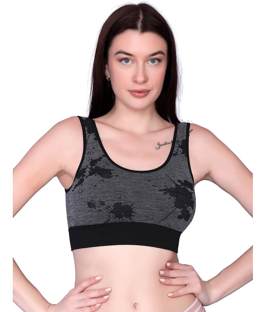 3Mads Pack of 1 Nylon Lightly Padded Everyday Bra For Women ( Black )