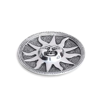 Silver Finish Antique Finish Sun face Design (Agarbatti Stand)(Round)