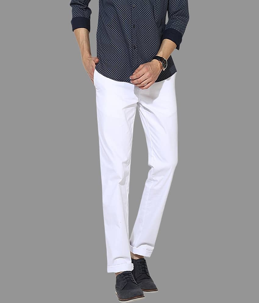 HALOGEN White Regular Chinos ( Pack of 1 )