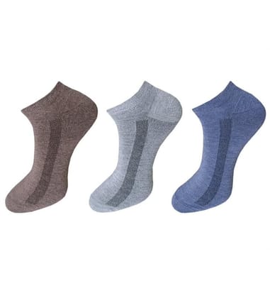 3_Pair Set Unisex Casual Cotton Solid Ankle Length Socks (Multicolor)-PID54118