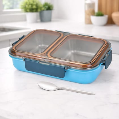 Dazzle Duo Stainless Steel Tiffin 1pcs Lunch box 600ml with Spoon