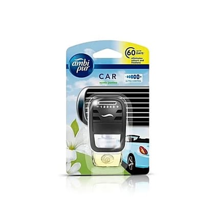 Ambipur Car Freshener- Exotic Jasmine, Starter Kit, 7.5 ml