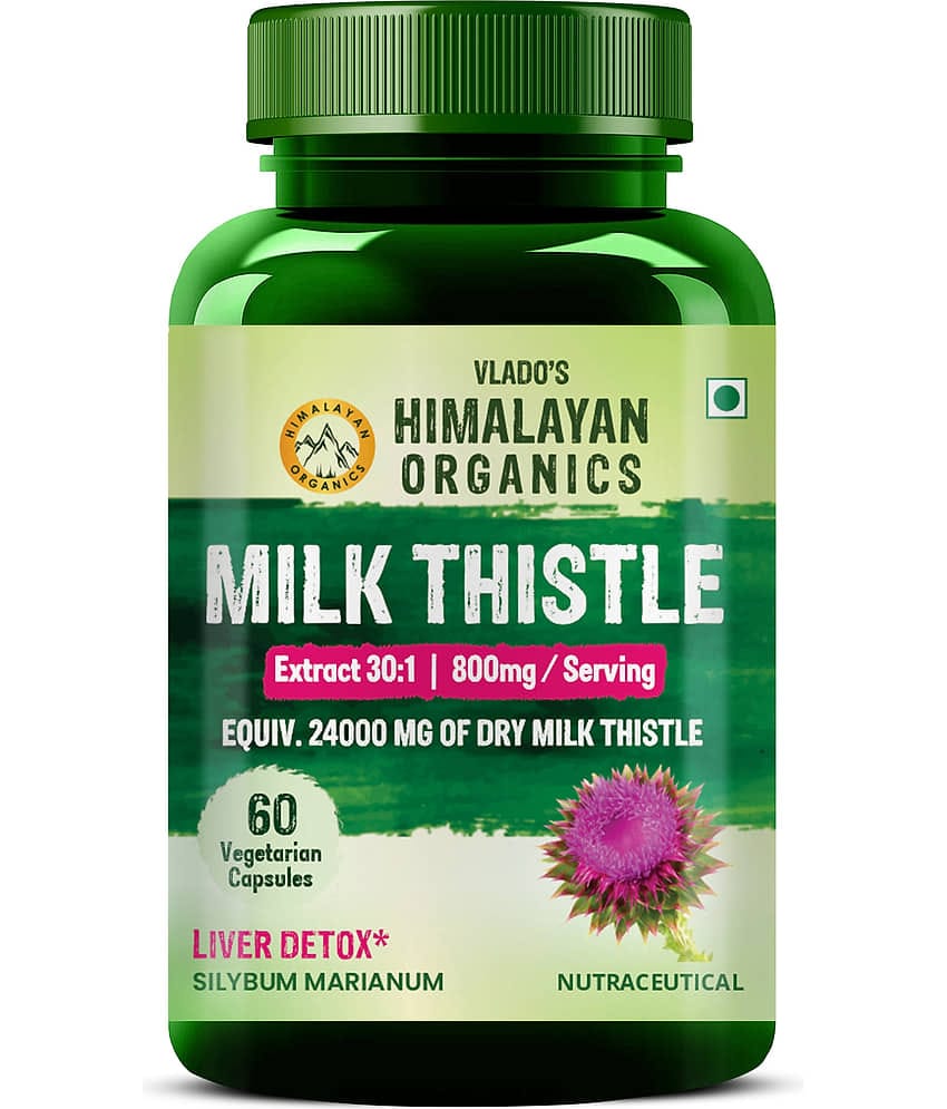Vlado's Himalayan Organics Milk Thistle Extract Detox Supplement 800Mg Of Silybum Marianum 60 Caps