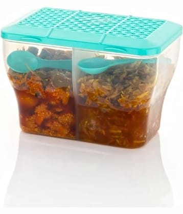 Analog Kitchenware Dal/Masala/Vegetable PET Turquoise Pickle Container ( Set of 2 )