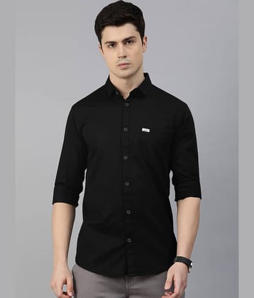 MAJESTIC MAN 100% Cotton Slim Fit Solids Full Sleeves Men's Casual Shirt - Black ( Pack of 1 )