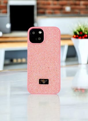 Pink Crystal Glitter Bae Case for iPhone 14