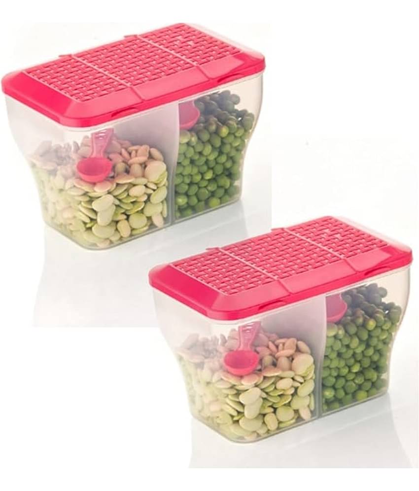 Analog Kitchenware Dal/Masala/Vegetable Plastic Pink Multi-Purpose Container ( Set of 2 )