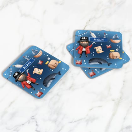 Treasure Island Coasters (kids)-Navy Gradient